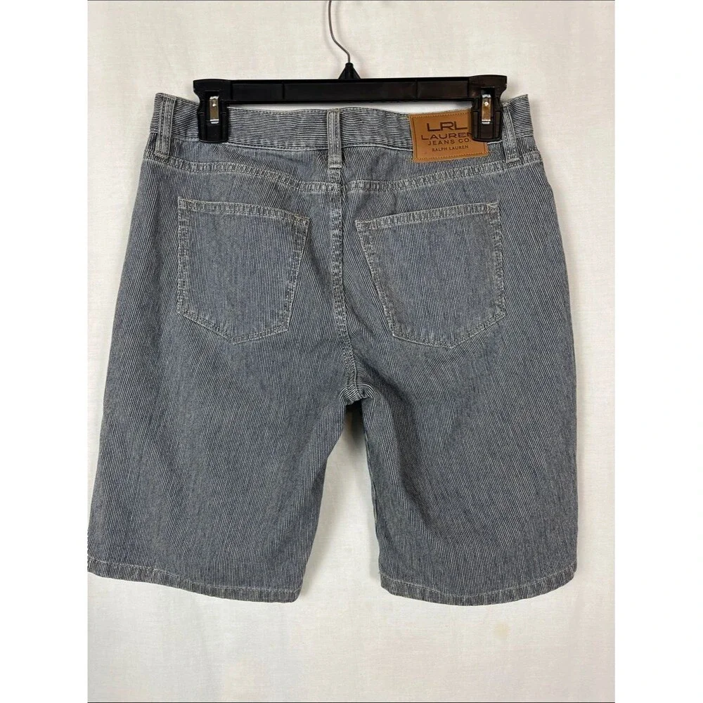 Lauren Ralph Lauren Bundle of Two Y2K Bermuda Denim Shorts Pinstripe